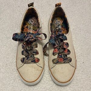 Sperry Canvas Sneakers with Floral Accents